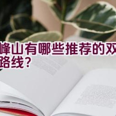 顺峰山有哪些推荐的双人骑行路线？