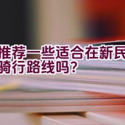 能推荐一些适合在新民景点的骑行路线吗？