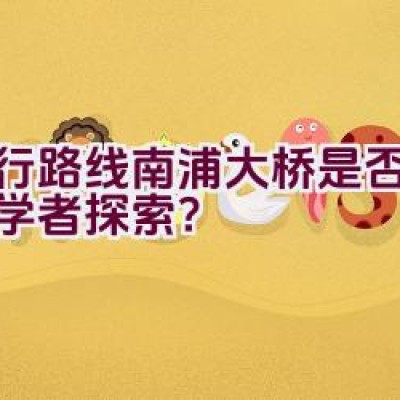 骑行路线南浦大桥是否适合初学者探索？