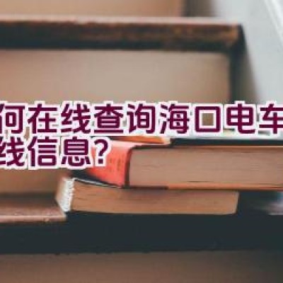 如何在线查询海口电车骑行路线信息？