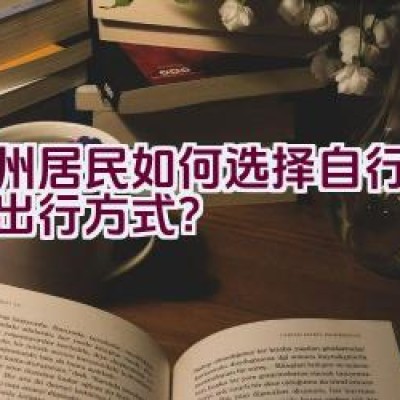 兰州居民如何选择自行车作为出行方式？