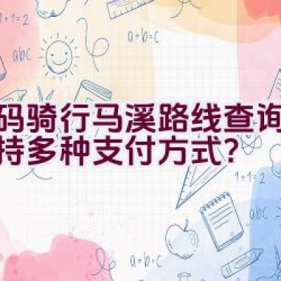 扫码骑行马溪路线查询是否支持多种支付方式？