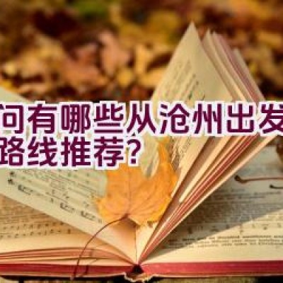 “求问有哪些从沧州出发的骑行路线推荐？”