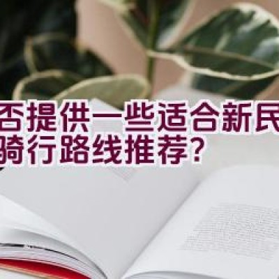 能否提供一些适合新民景点的骑行路线推荐？