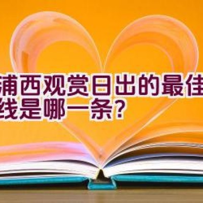 在浦西观赏日出的最佳骑行路线是哪一条？