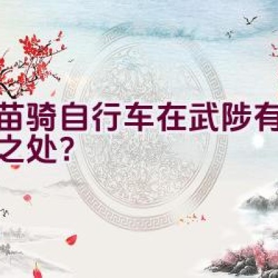 苗苗骑自行车在武陟有何特别之处？