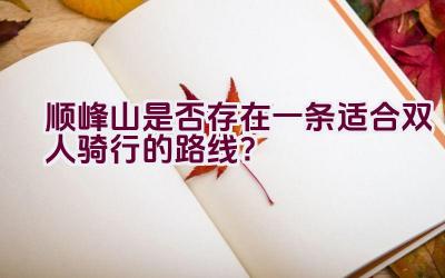 顺峰山是否存在一条适合双人骑行的路线？插图