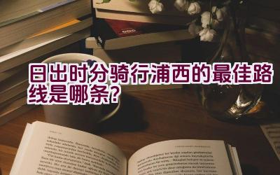 日出时分骑行浦西的最佳路线是哪条？插图