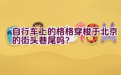 自行车上的格格穿梭于北京的街头巷尾吗？插图