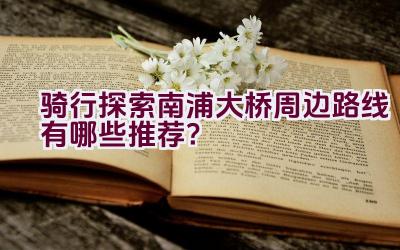 骑行探索南浦大桥周边路线有哪些推荐？插图