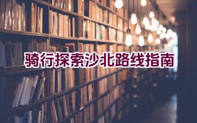 骑行探索沙北路线指南插图